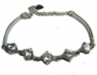 Sterling Bracelet w/ Round Clear Crystals