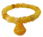 Yellow Topaz Birthstone Bracelets with Buddha Pendant