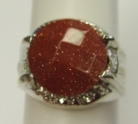 Red Goldstone Fashion Men Rings