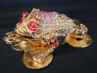 Bejeweled Metal Three-Legged Toad