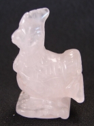 Rose Quartz Rooster Statue