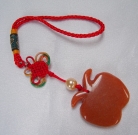 Orange Jade Apple Charm