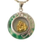 Jade Pendant with Golden Buddha Inside