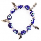 Evil Eye Bracelet with Leaves