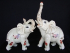 Pair of Porcelain Elephant Statues