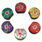 Chinese Embroidery Semi-Circular Makeup Box with Mirror