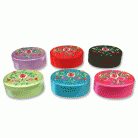 Chinese Embroidery Oval-Shaped Jewelry Box with Mirror