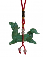 Green Glass Horse Charm