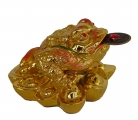 Golden Feng Shui Money Frog with Coin