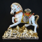 Bejeweled White Windhorse Stepping on Mountain