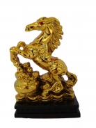 Golden Horse Statue Stepping on Wealthy Pot