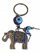 Elephant with Blue Evil Eye Protection Keychain