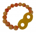 Color Jade Beaded Bracelet with Infinity Symbol