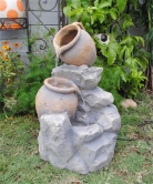 Polyresin and Fiberglass Tiered Pot Fountain