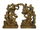 Brass Dragon Phoenix Statue