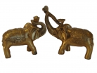 Pair of Brass Elephant Statues