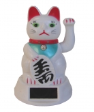 Solar Energy White Lucky Cat Statue