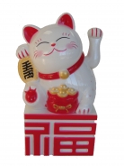 White Money Cat on Fu