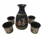 Green Sake Set with Chinese Word Yuang