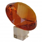 Orange Diamond Crystal with Stem