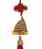 Golden Metal Sailing Boat Charm