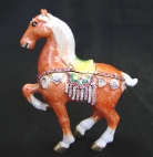 Bejeweled Orange Horse Statue