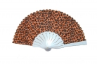 Leopard Style Hand Fan with White Slab