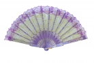 Colorful Slab Lace Folding Fan with Auspicious Symbol