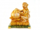 Golden Monkey Statue with Feng Shui Peach