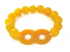 Orange Color Jade Beaded Bracelet with Infinity Symbol