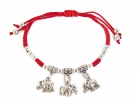 Red Bracelet with 3 Elephant Charms