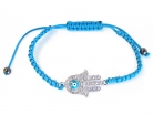 Jeweled Blue Hamsa Hand Bracelet