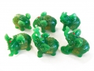 Set of Green Elephant Statues