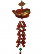 New Year Charm - Fish with Lucky Firecrackers