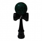 Green/Black Crackle Kendama with Black Handle