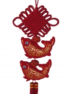 New Year Charm - Double Fishes with Mystic Knot