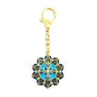 Ten HUM with Double Dorje Wheel Keychain