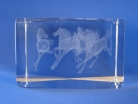 Laser Engraved 3D Horses in Crystal Glass Cube