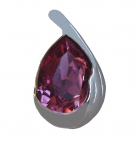 Drop Shape Pink Zircon Gem with 925 Sterling Silver Pendant