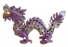 Purple Bejeweled Cloisonne Dragon Statue