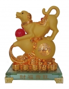 Golden Dog Statue Stepping on Wu Lou