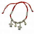 Red Bracelet with 2 Dangly Turtles