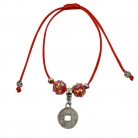 Red Bracelet with Dangly Coin