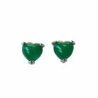 Heart Shape Jade Stud Earrings