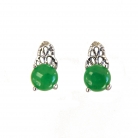 Round Jade Stud Earrings