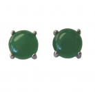 Round Jade Stud Earrings