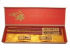 Chinese Chopstick Gift Set with Golden Fish Picture
