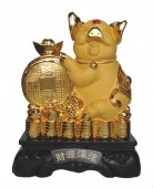 15 Inch Big Golden Pig Statue w/ Chinese Coin