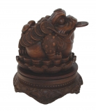 Money Toad Statue Sitting on Coins and Lotus