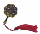 8-sided Mirror Fan w/ Red Tassel for Good Health and Longevity